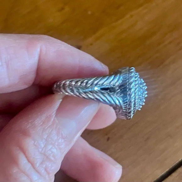 Judith Ripka Sterling Silver Heart Diamonique Pave Ring Size 7 - Picture 4 of 10